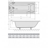 Акриловая ванна ALPEN Noemi 170 71708, гарантия 10 лет, прямоугольная форма, объём 197 литров, цвет - euro white (европейский белый)