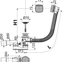 AlcaPlast A566-112122-57 Слив-перелив для гидромассажной ванны - автоматический (хром)