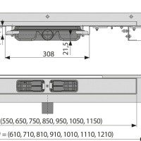 AlcaPlast Flexible Low APZ104-550 Душевой трап 550 мм - для перфорированной решётки