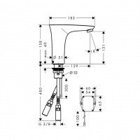 Hansgrohe PuraVida 15170400 - Бесконтактный смеситель для раковины ComfortZone 130 (белый - хром)