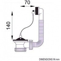 NOFER 13108 Слив-перелив с клапаном для раковины (хром)