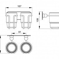 Timo Nelson 160032/02 Стакан двойной для зубных щёток (цвет бронза).