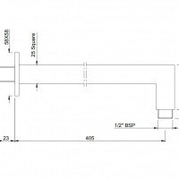 Jaquar Shower SHA-CHR-455L400 Кронштейн для верхнего душа 400 мм