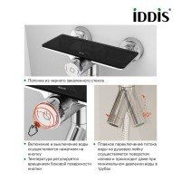 IDDIS Shelfy SHESBBTi02WA Смеситель для ванны с инновационным управлением Push Control (хром | чёрный)