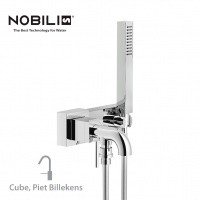 NOBILI Cube CB00510CR - Смеситель для ванны в комплекте с ручным душем (хром)