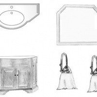 Gaia RUSTICI ROSA Комплект мебели для ванной на 122 см