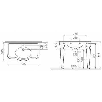 Консольная нога для раковины 6210B003-0156 VITRA Efes, в интернет ...