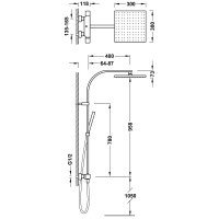 Tres Cuadro 107395 Душевая система - комплект с термостатом (хром)