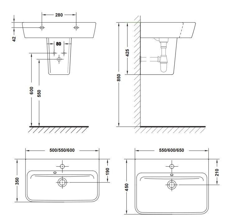 GALA EMMA SQUARE 27432 Полупьедестал под раковину, в интернет-магазине ...