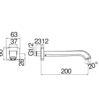 NOBILI Sofi AV00158/41BR Излив для наполнения ванны | для раковины - 200 мм (бронза)