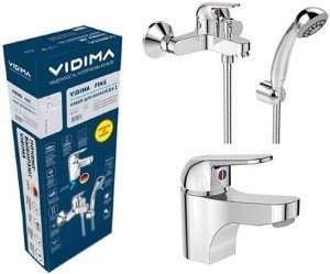 Vidima Fine BA424AA Комплект смесителей для ванной комнаты 2 в 1 (хром)
