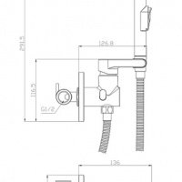 Rossinka X X25-57 Гигиенический душ в комплекте со смесителем (Хром)