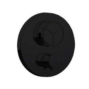 Almar Core Push Round E176633.MB Термостат для ванны на 3 потребителя | внешняя часть (чёрный матовый)