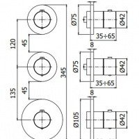 Paffoni Modular Box MDE018CR Термостат для ванны - внешняя часть (хром)
