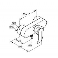 KLUDI JOOP! 55423H775 - Смеситель для душа (хром - хрусталь зеленый)