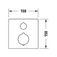 Duravit C.1 C14200013046 Термостатический смеситель для ванны - внешняя часть (чёрный матовый)