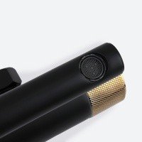 Bronze de Luxe Avangarde 2039RGB Душевая система в комплекте со смесителем (чёрный матовый | розовое золото)