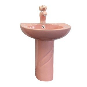 Comforty 0991P+ Детский комплект: раковина на пьедестале со смесителем (розовый)