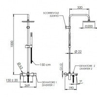 REMER Energy EY34X7SS9SSBG Душевая система со смесителем с функцией наполнения ванны (золото шлифованное)