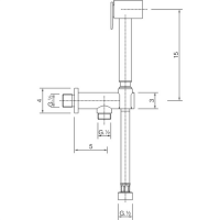 Cisal Shower CU00791021 Гигиенический душ | комплект со шлангом и шланговым подключением (хром)