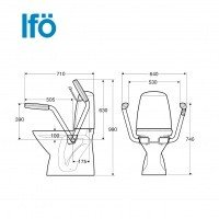 IFO Sign 687200001 + 98126 Унитаз для инвалидов с высокой чашей 46 см и подлокотниками