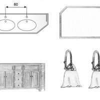 Gaia RUSTICI PAPAVERO Комплект мебели для ванной на 180 см