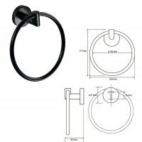 Bemeta Dark 104204060 Полотенцедержатель кольцо 16 см (черный)