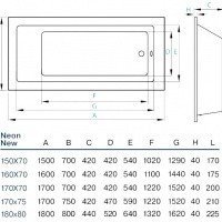 Koller Pool NEONNEW170X70 Ванна акриловая 1700*700 мм (белый)