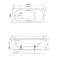 BETTE Classic 1270-000 PLUS  Ванна стальная встраиваемая 180*80*45 см (белый)