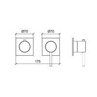 Almar Modular E180191.CO Смеситель для ванны на 2 или 3 потребителя | внешняя часть (медь шлифованная)