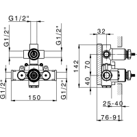 Cisal ZA01820104 Внутренний механизм смесителя для ванны