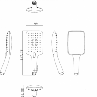 Bravat SQUARE P70143CP-RUS Ручной душ (Хром)
