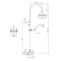 Webert Dorian DO721208015 Душевая система с функцией наполнения ванны - комплект со смесителем (хром)