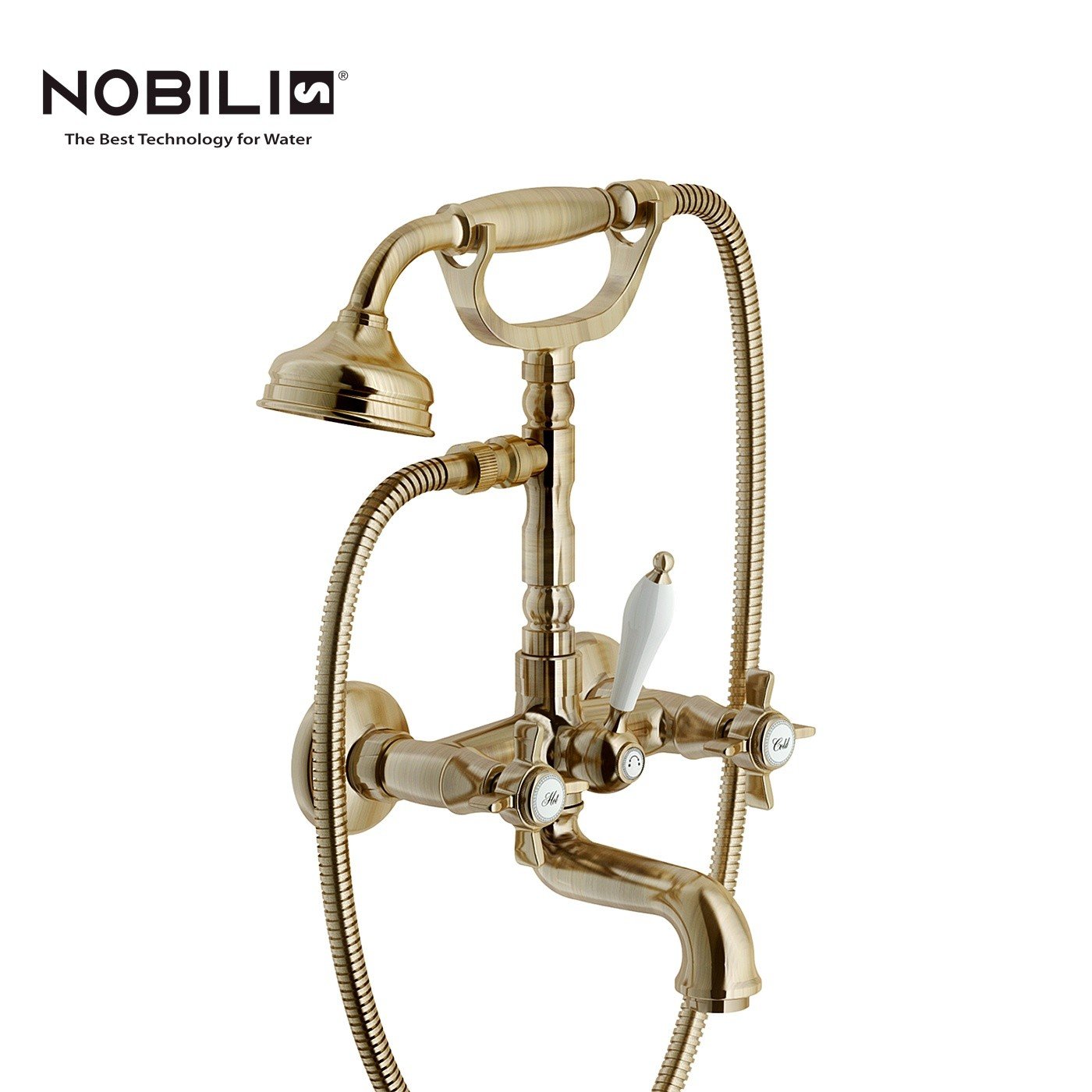 NOBILI Ritz RI49001BR - Смеситель для ванны | в комплекте с душем (бронза)