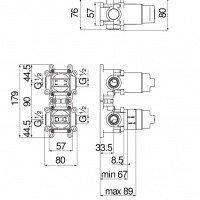 NOBILI WE81102 Встраиваемый механизм смесителя для ванны