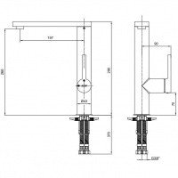 E.C.A. Mina 102518034EX Высокий смеситель для кухни (нержавеющая сталь сатин)