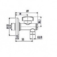 Creavit FA001 Угловой вентиль для подключения смесителя  ½ * ⅜ (хром)