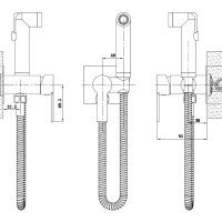 ESKO SMH06 GRAPHITE Гигиенический душ - комплект со смесителем (графит матовый)