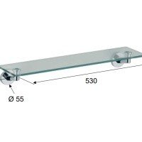 REMER Guest GS20NP Полка для ванной комнаты 530 мм (прозрачное стекло | никель брашированный глянцевый)