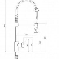 Savol S-002802H Высокий смеситель для кухни (чёрный матовый)