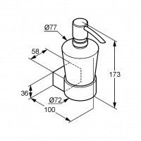 KLUDI JOOP! 5597605H7 - Дозатор для жидкого мыла (хром - хрусталь зеленый)