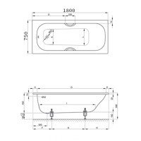 BETTE Classic 1272-000 PLUS Ванна стальная встраиваемая 180*75*45 см (белый)