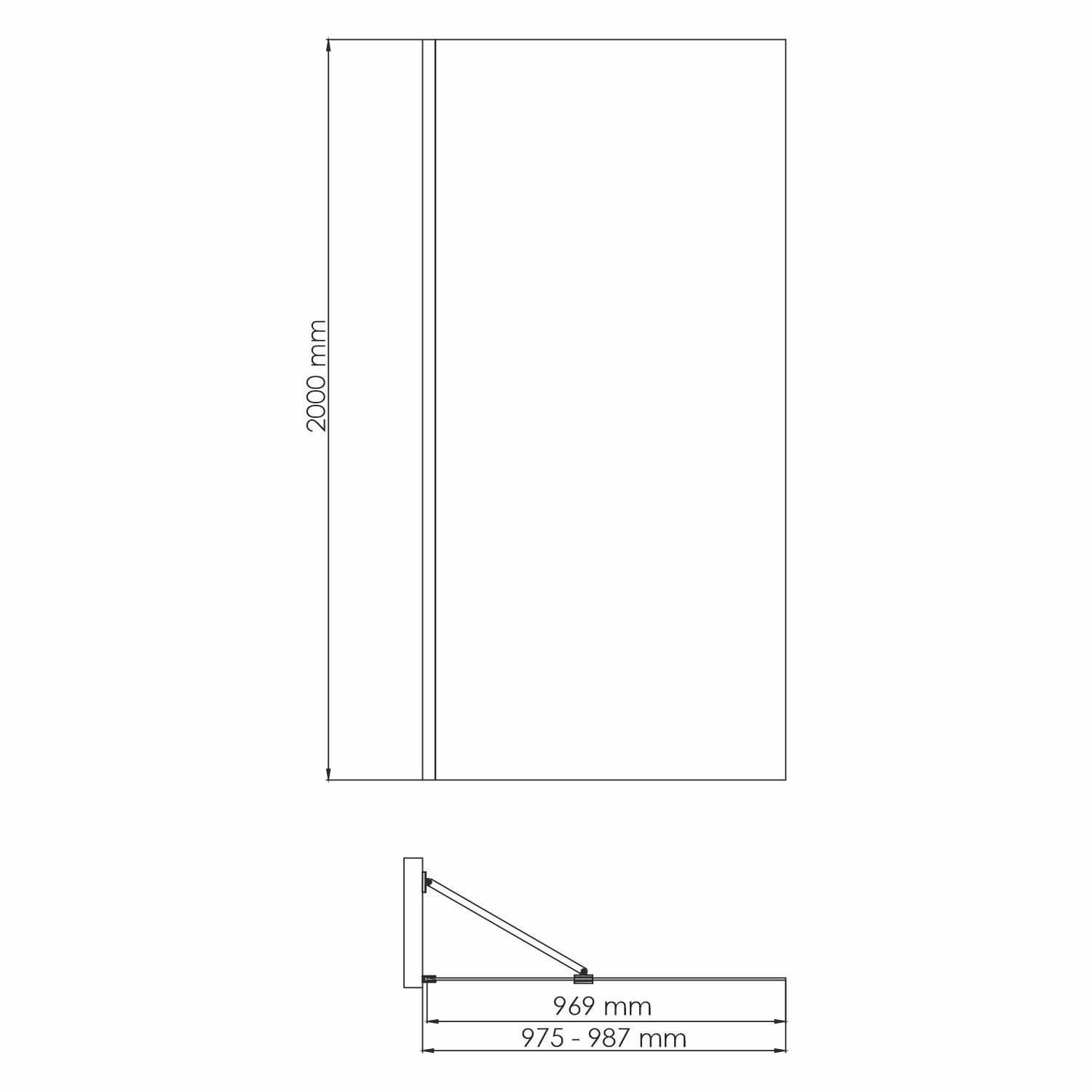 WasserKRAFT Aisch 55W44 Душевая перегородка 1000*2000 мм (золото ...