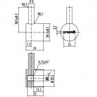 Creavit JK001 Угловой вентиль для подключения смесителя ½ * ⅜ (хром)