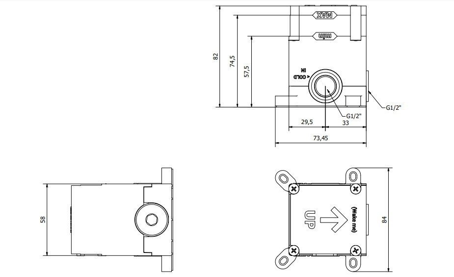 IB Rubinetti INC300XXXN_19 Внутренний механизм настенного смесителя для ...