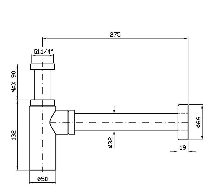 Zucchetti Z95030.X Сифон для раковины (нержавеющая сталь шлифованная ...