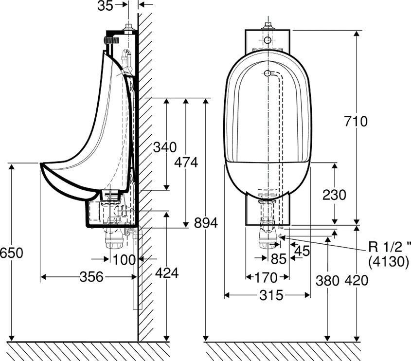 Ifo 41310 Писсуар автоматический подвесной (белый), в интернет-магазине ...