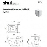 Cielo SHUI SHVA: унитаз напольный, приставной к стене, для монтажа с внутристенным бачком,  в комплекте с сидением и крышкой CPVSHTF, оборудованными механизмом плавного закрытия (softclose), также может поставляться с обычными сидением и крышкой CPVSHT 