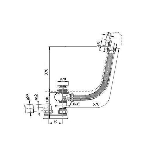 Ravak X01305 Полуавтоматический слив-перелив для ванны (хром), купить в ...