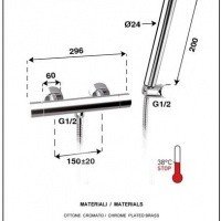 Remer Minimal NT39 Термостатический смеситель для душа (хром)